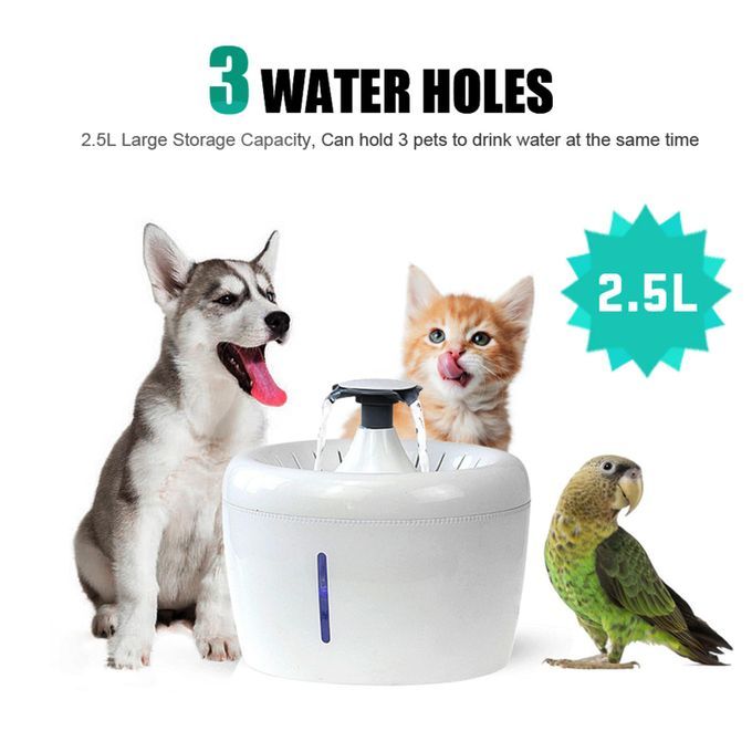 2.5L Small Pets Cat Electric Automatic Water Fountain Nightlight