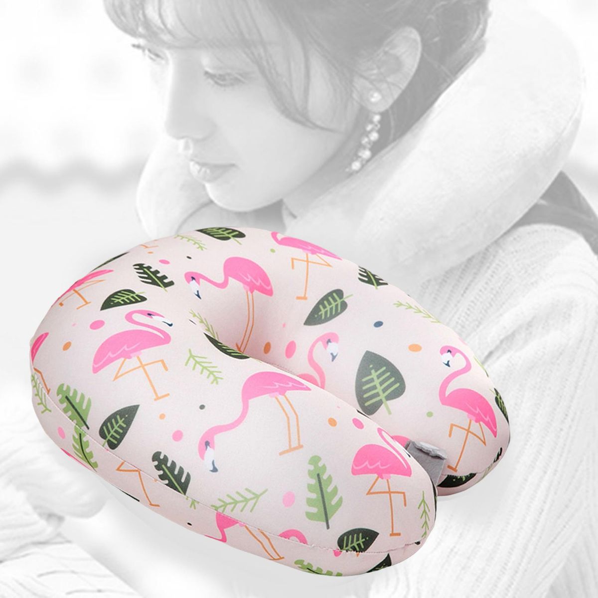 Headrest Airplane Pillow Rest Neck Support Pillow For Kids Light Pink
