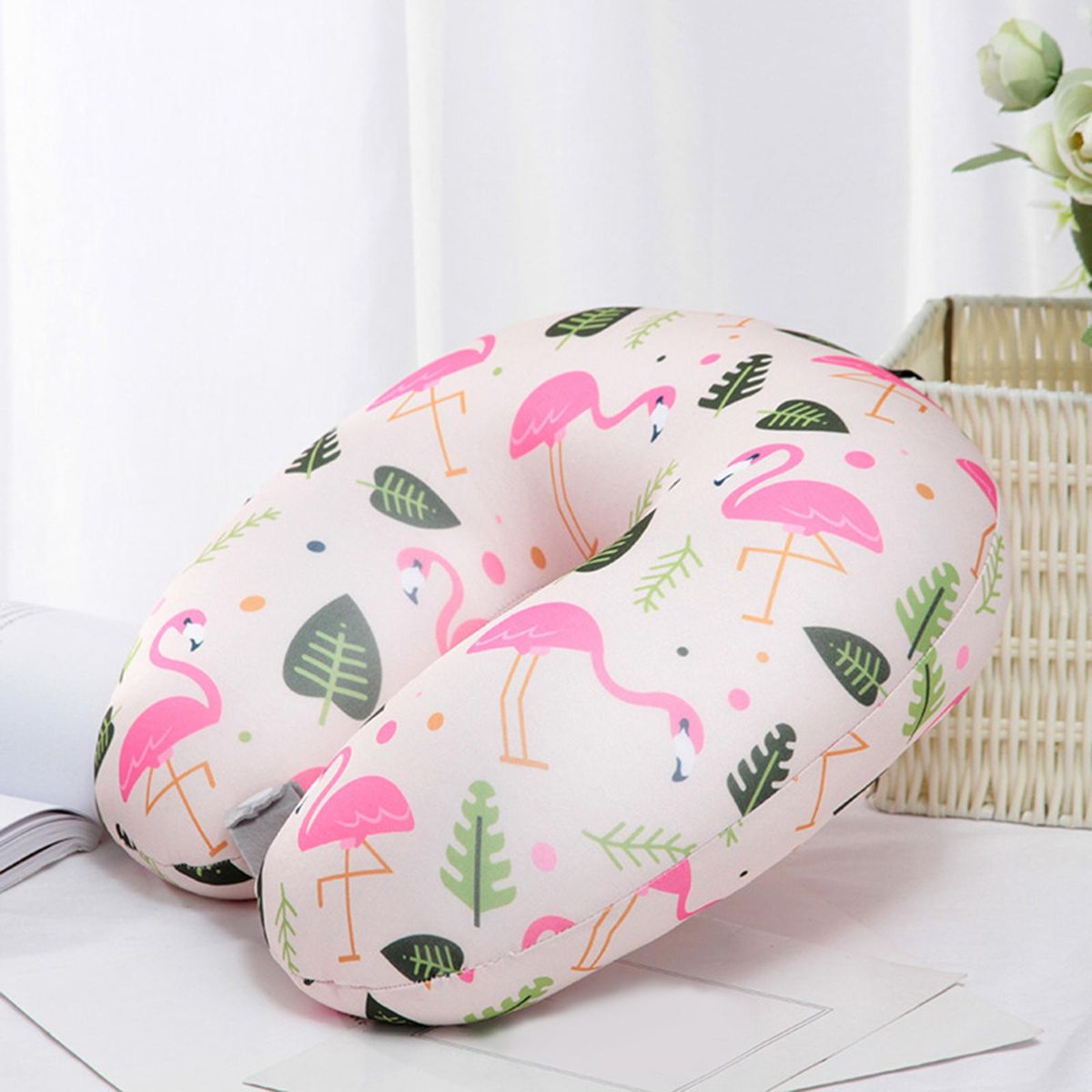 Headrest Airplane Pillow Rest Neck Support Pillow For Kids Light Pink