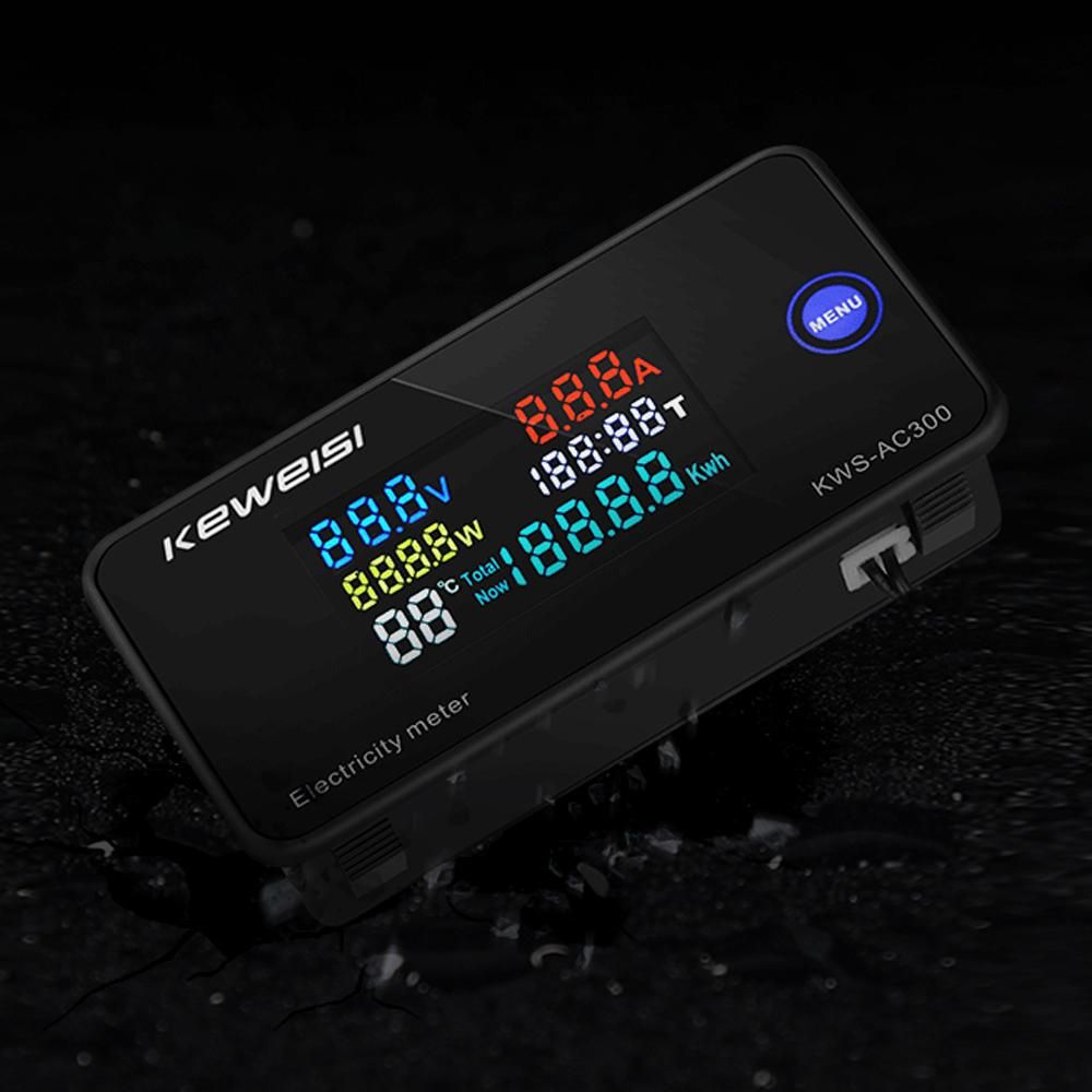 AC50-300V Digital Voltmeter Ammeter Power Current Voltage Temperature Humidity Measurement Device 10A/100A Close-CT Open-CT Optional