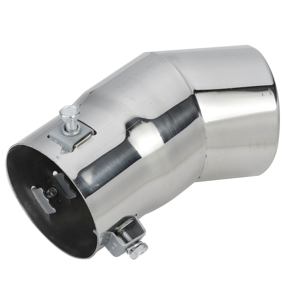 70MM Universal Car Rear Round Exhaust End Tail Pipe Cool Blue Muffler Tippipe Throat Tube Stainless Steel [Blue, Silver]