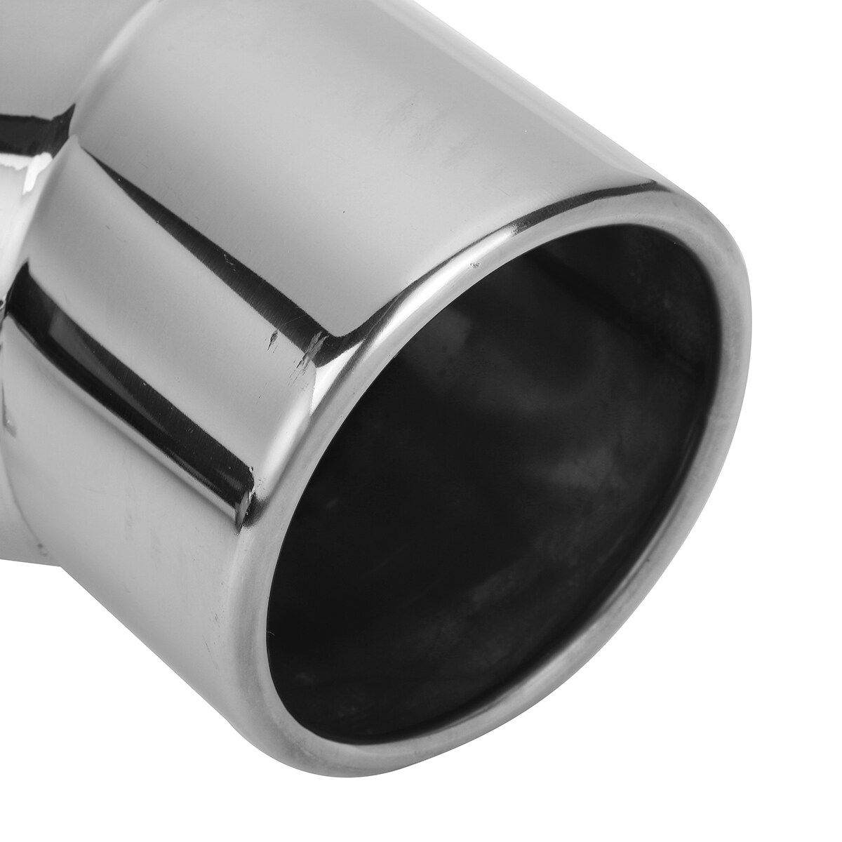 70MM Universal Car Rear Round Exhaust End Tail Pipe Cool Blue Muffler Tippipe Throat Tube Stainless Steel [Blue, Silver]