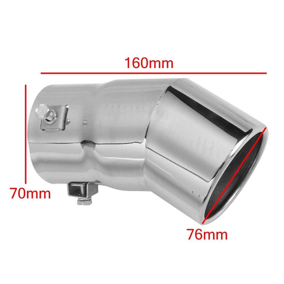 70MM Universal Car Rear Round Exhaust End Tail Pipe Cool Blue Muffler Tippipe Throat Tube Stainless Steel [Blue, Silver]