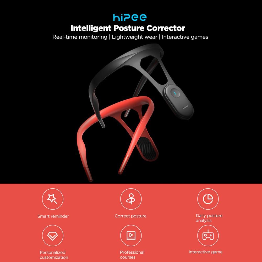 Hipee Posture Trainer and Corrector Smart Posture Correction Device Real-time Scientific Back Posture Monitoring Strapless Back Health Benefits and Confidence Builder for Adult/Kids
