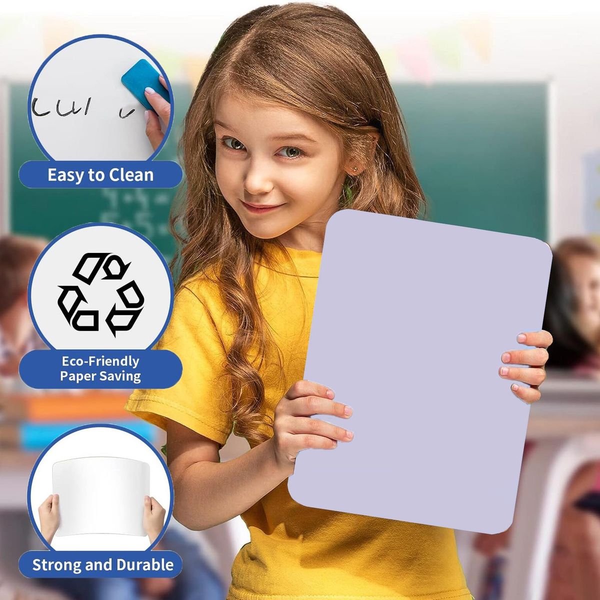 Durable Whiteboard Versaboard Portable Reversible Mini for Messages Purple