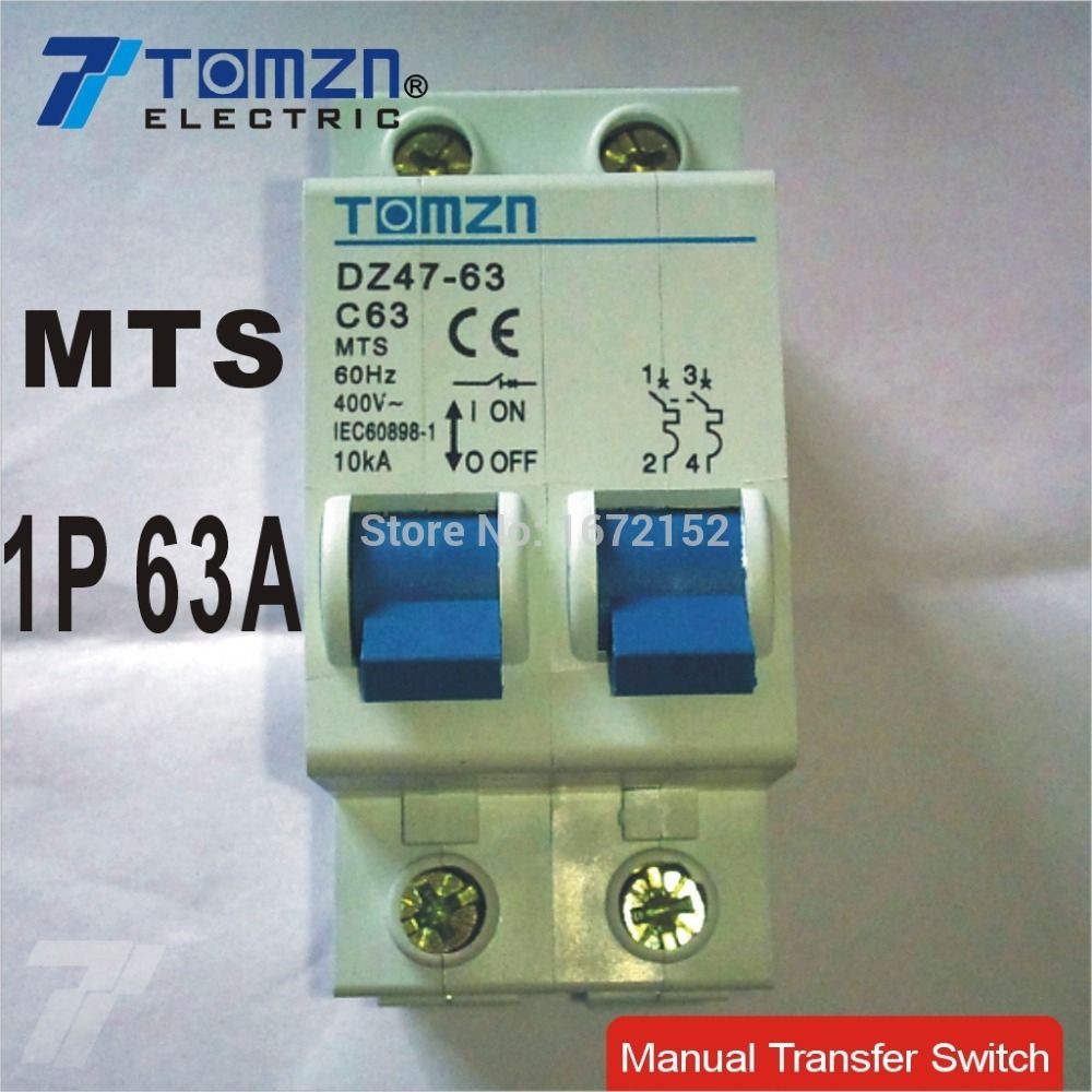 1P 63A MTS Manual Transfer Switch Circuit Breaker MCB 50HZ