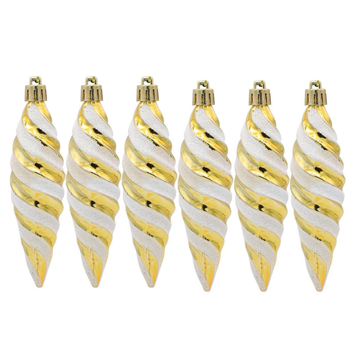6PcsBox Hanging Pendant Merry Christmas Tree Hanging Decor Golden