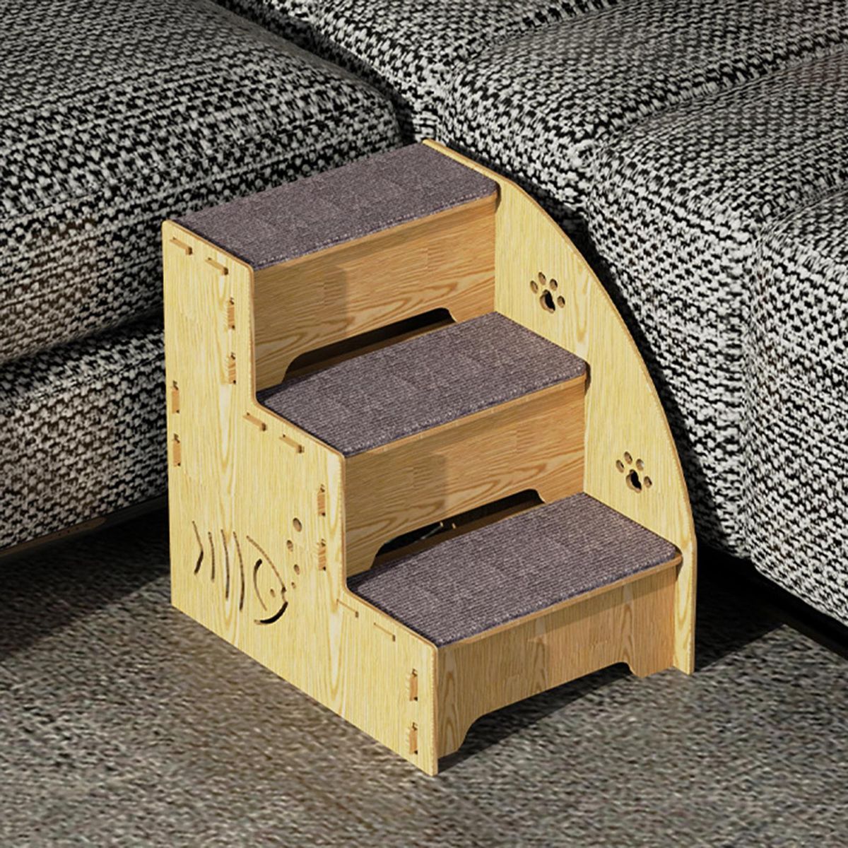 Dog Stairs Steps Pet Ladder Kitten Play For Tall Bed For SUV Wooden