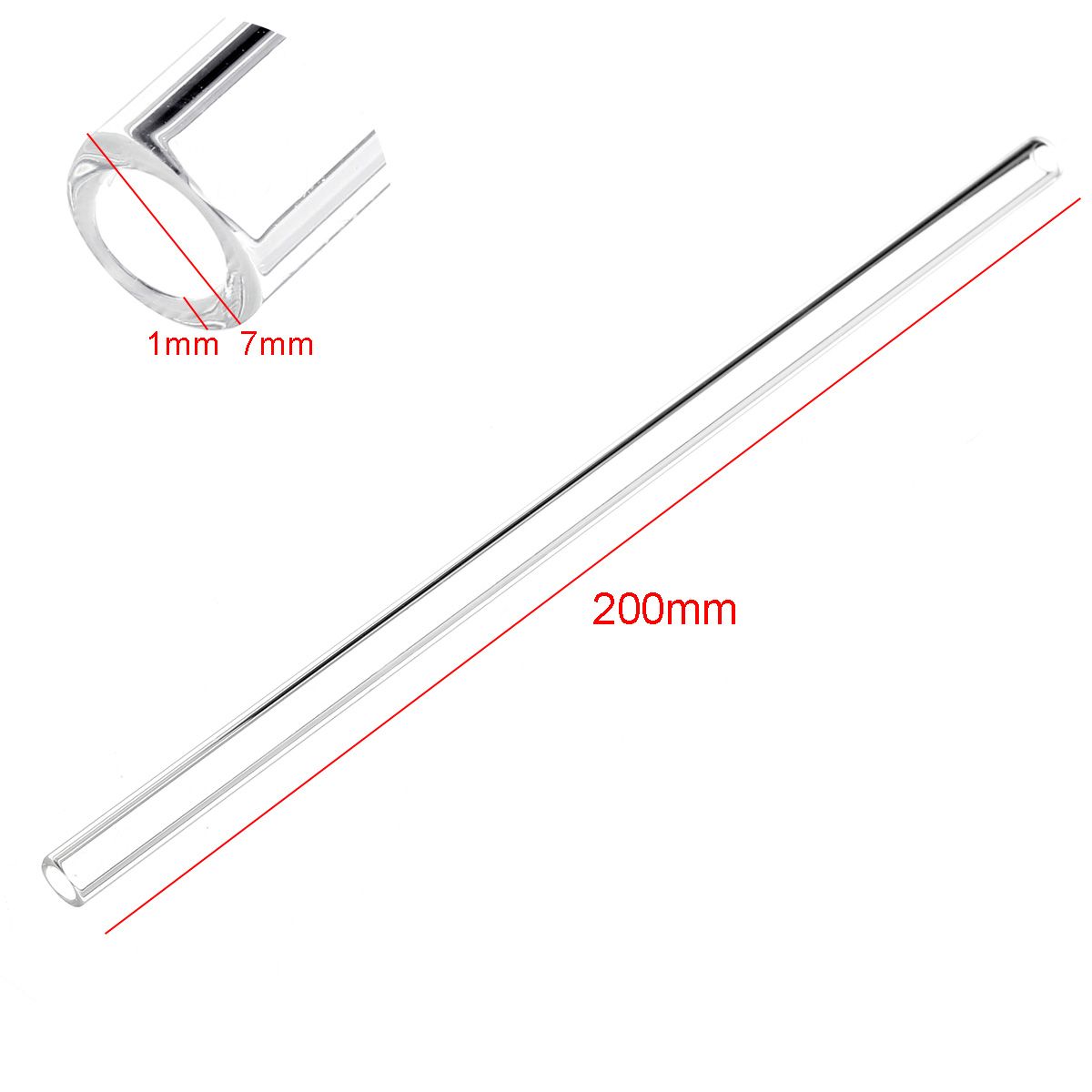 10Pc 200mm OD 7mm 1mm Thick Wall Borosilicate Glass Blowing Tube