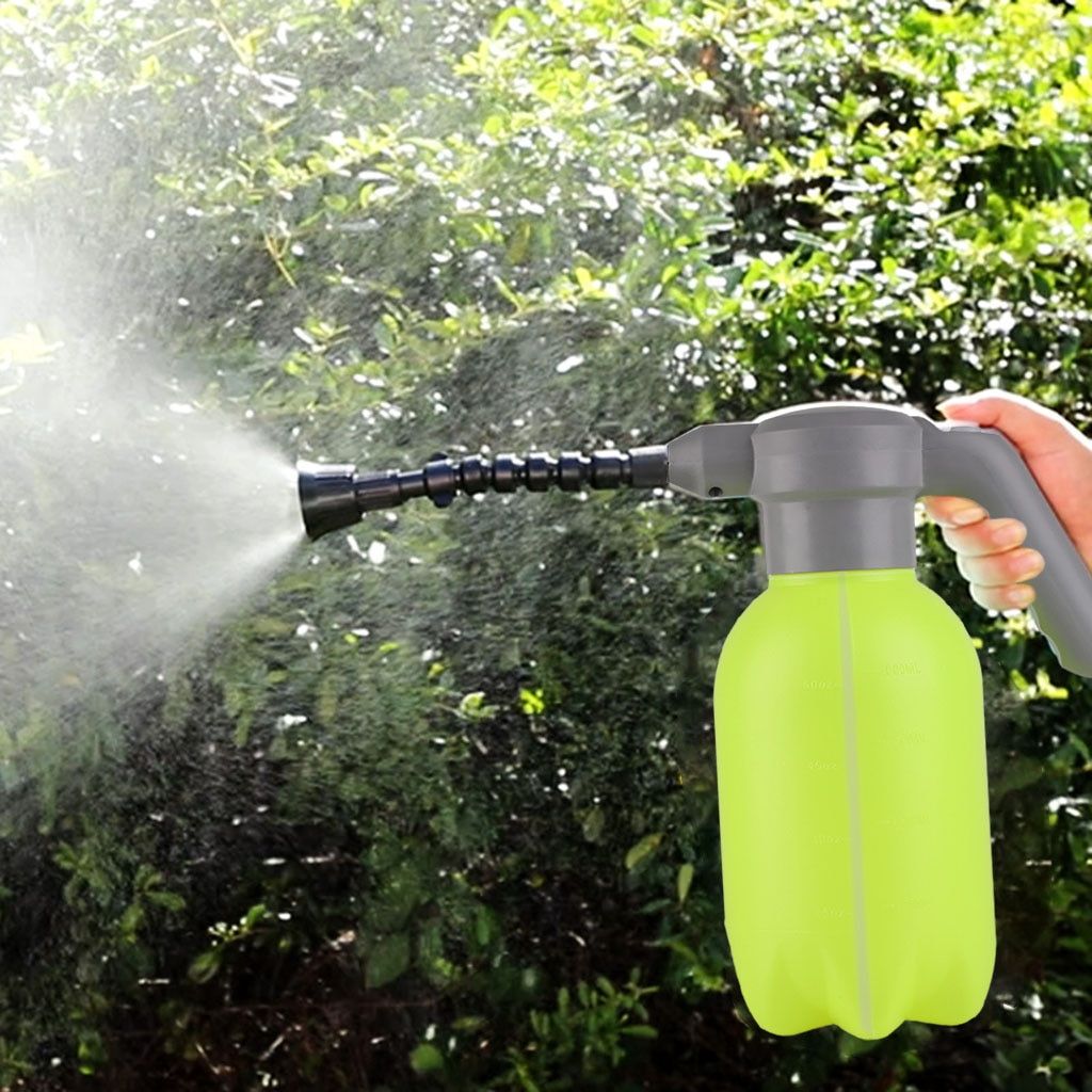 2L Electric Spray Bottle USB Rechargeable Automatic Watering Can Household Sprayer With Adjustable Nozzle Plant Mister Green With Nozzle