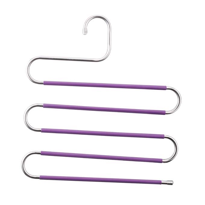 Pants Clothes Storage Rack Pants Tie Storage Shelf Closet Purple