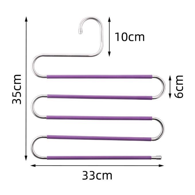 Pants Clothes Storage Rack Pants Tie Storage Shelf Closet Purple