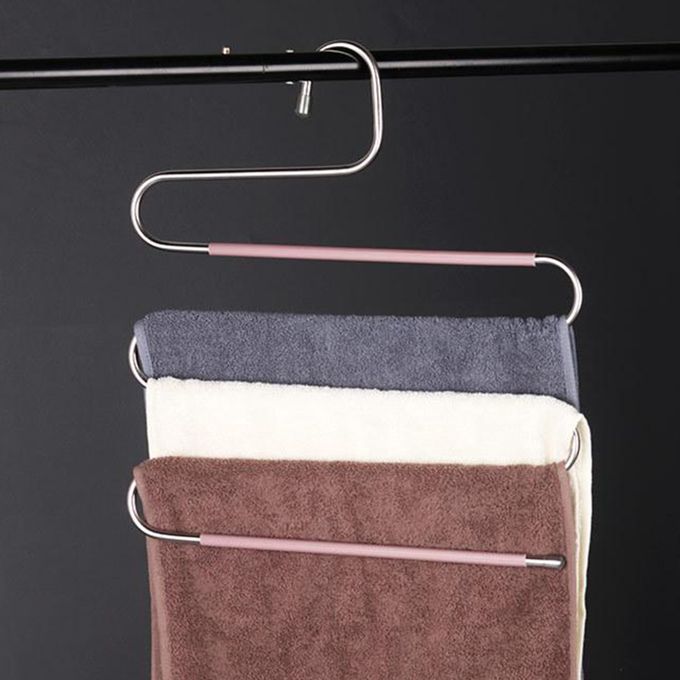 Pants Clothes Storage Rack Pants Tie Storage Shelf Closet Purple