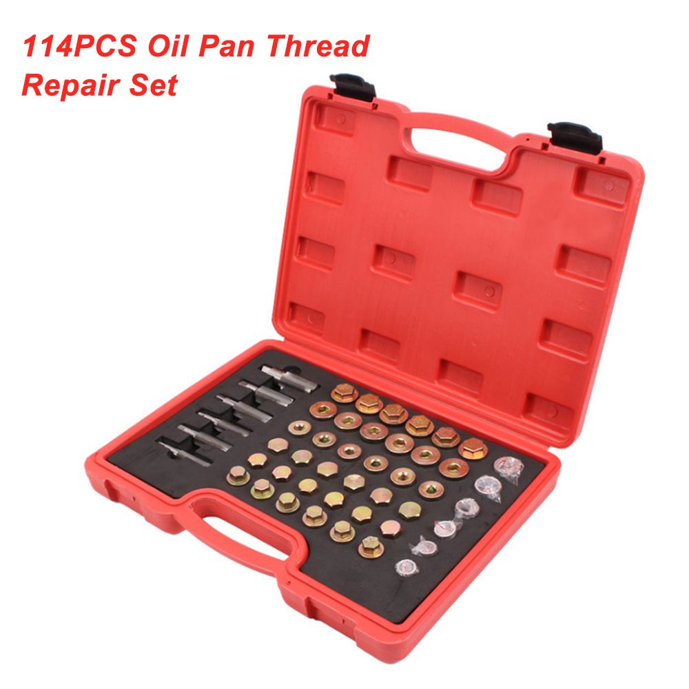 114PCS Oil Pan Thread Repair Set Automotive Crankcase