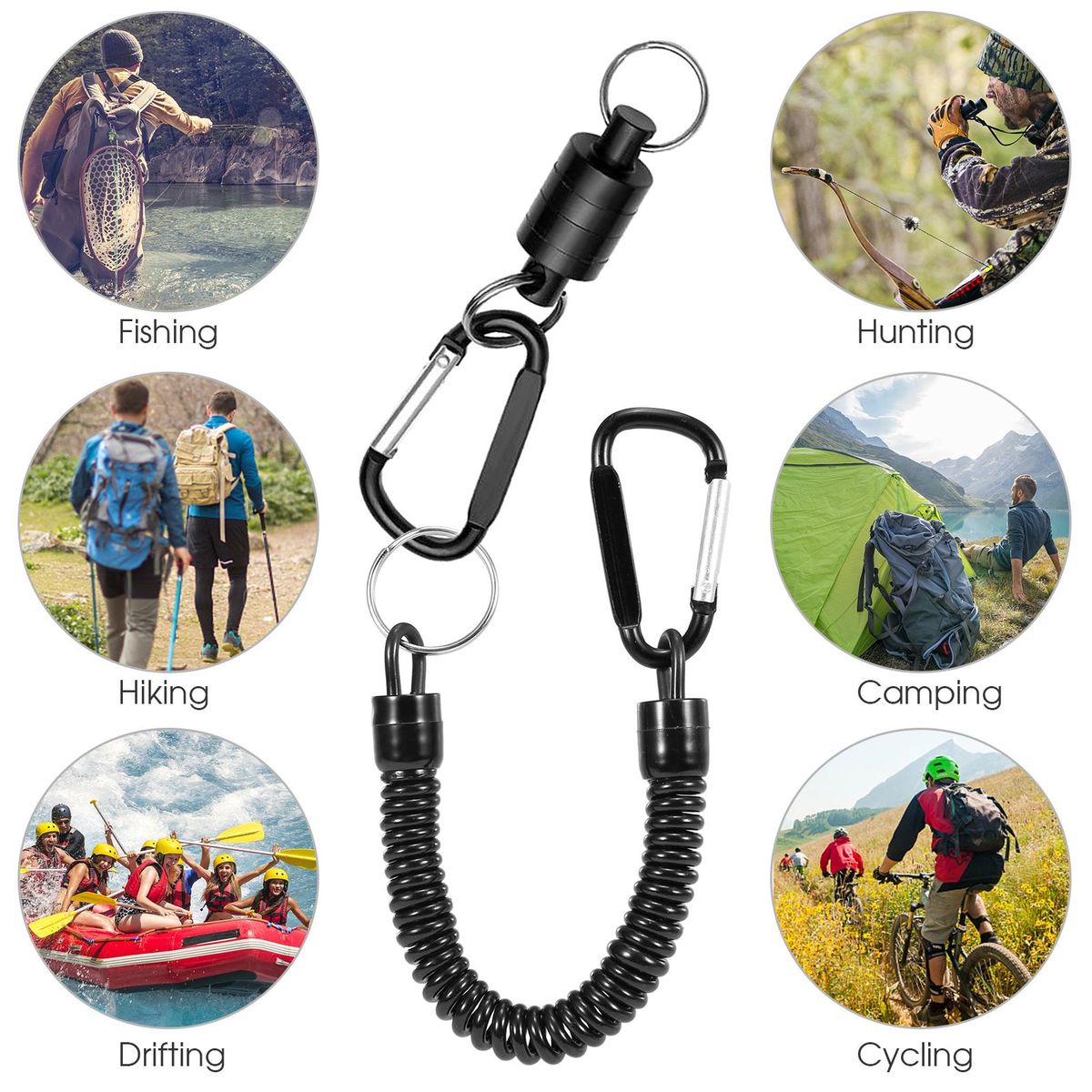 3pcs Fly Fishing Magnetic Net Release Holder Fishing Lanyard Magnetic Keeper Magnet Clip Landing Net Connector