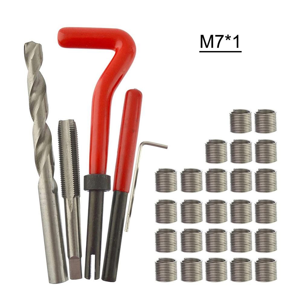 30Pcs Metric Thread Repair Insert Kit M3 M4 M7 M9 M11 Helicoil Car Pro Coil Tool M7 * 1