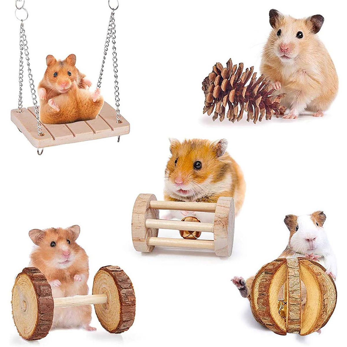 Hamster Toys Hamster Chew Toys Sets 9pcs Small Animal