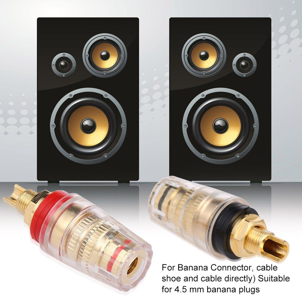 1 Pair Gold Plated 4MM Banana Plug Terminal Binding Post