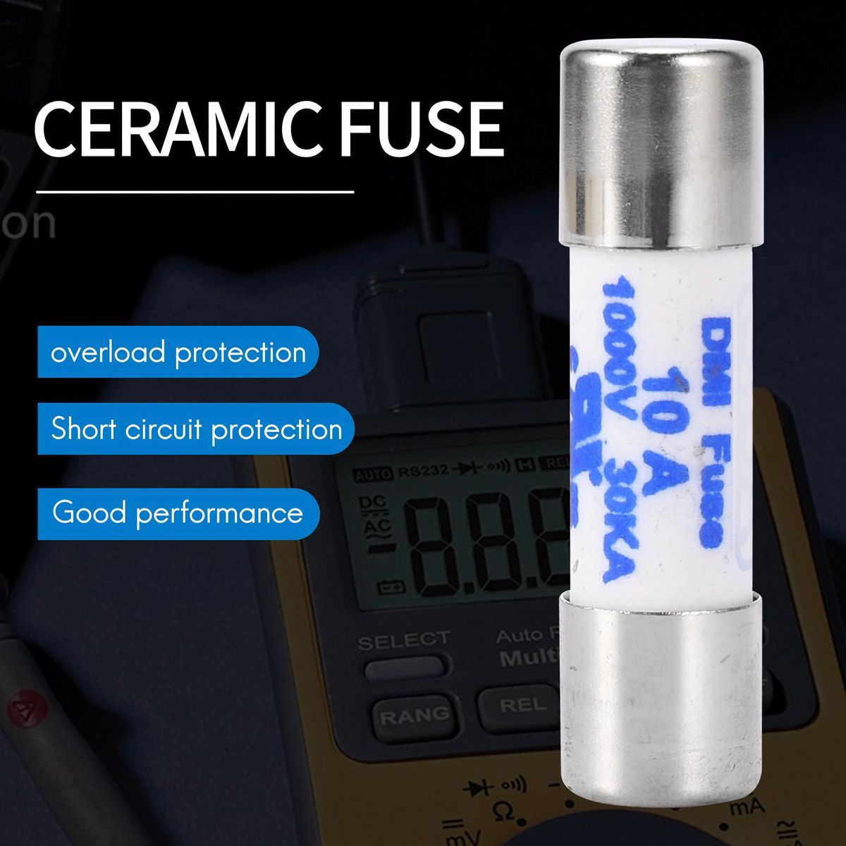 Multimeter 10 x 38mm 1000V 10A Cylinder Ceramic Fuse
