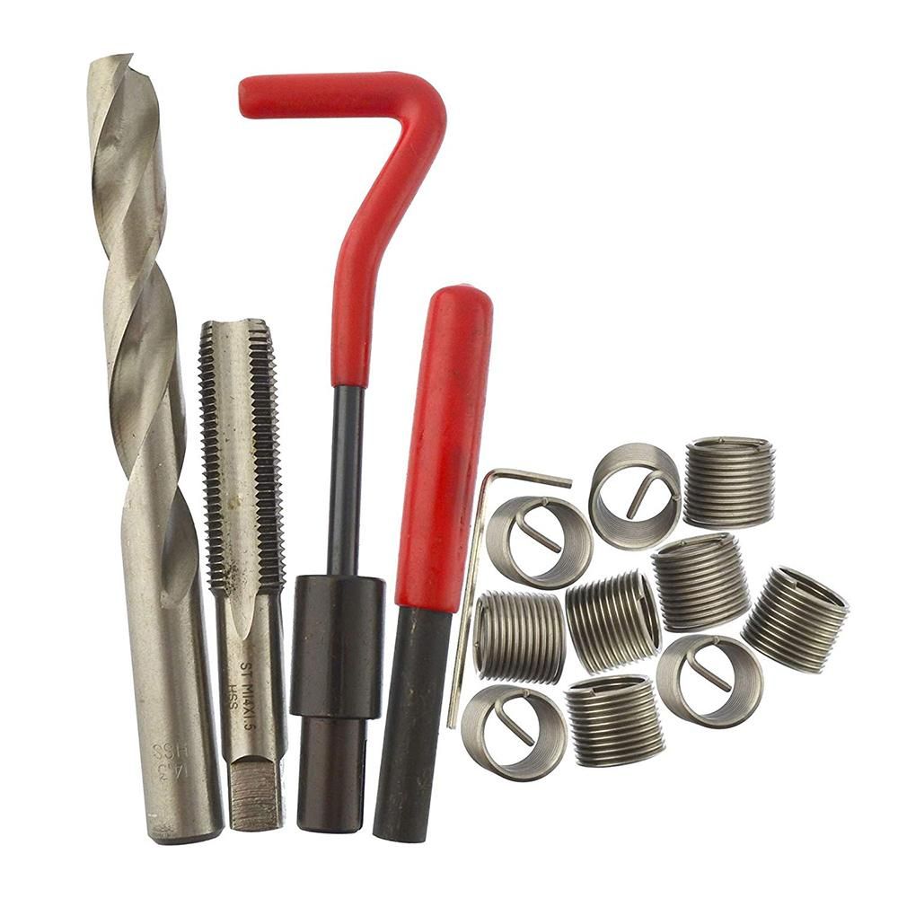 15Pcs Metric Thread Repair Insert Kit M5 M6 M8 M10 M12 M14 Helicoil Car Pro Coil Tool M14 * 1.5