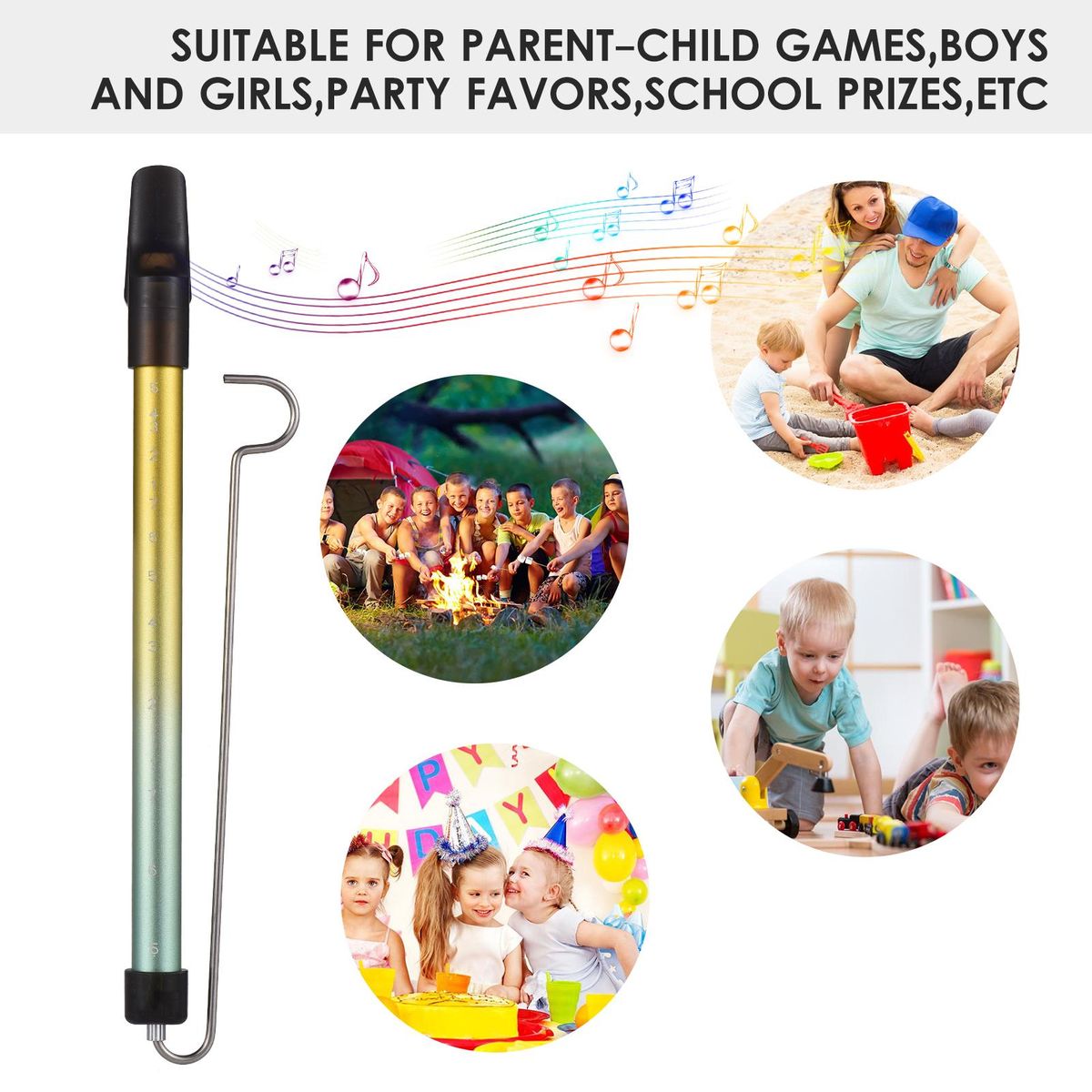 Metal Slide Whistle Scale Sliding Flute with Steel Sliding Rod Musical Instrument Toy for Children Kazoo Flute for Parent-Child Games Boys and Girls Party Favors School Prizes