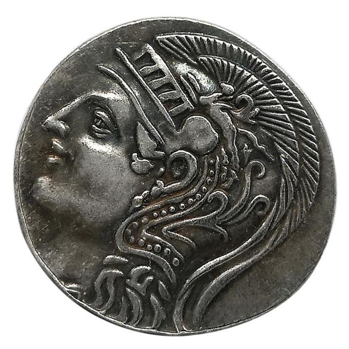 3Pcs Greek Mythology Coins Owl Athena Silver Goddess Of Wisdom Famous