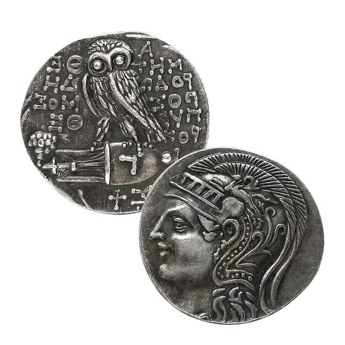 3Pcs Greek Mythology Coins Owl Athena Silver Goddess Of Wisdom Famous