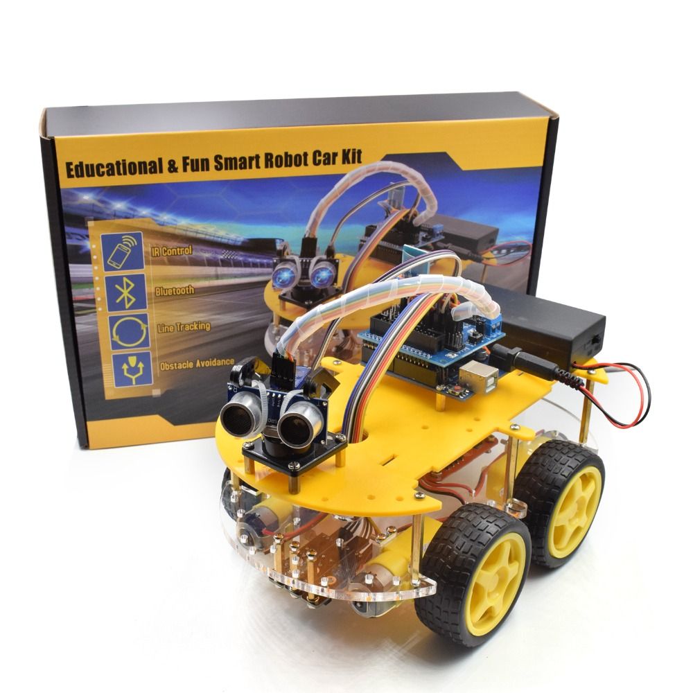 New Avoidance Tracking Motor  Bluetooth Smart Robot Car Chassis Kit Speed Encoder Ultrasonic Module For Arduino Kit