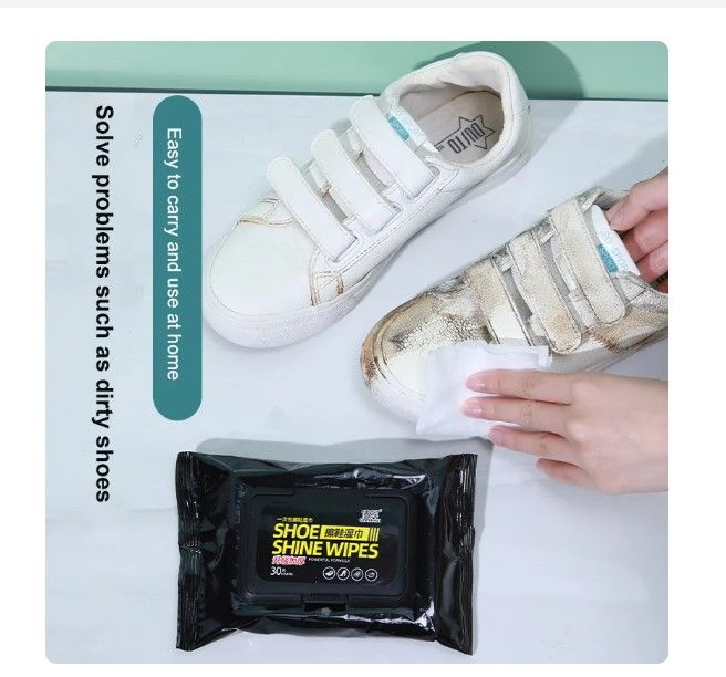 Disposable Fast Cleaning Shoe Shine Wipes-80Pcs/1 Pack