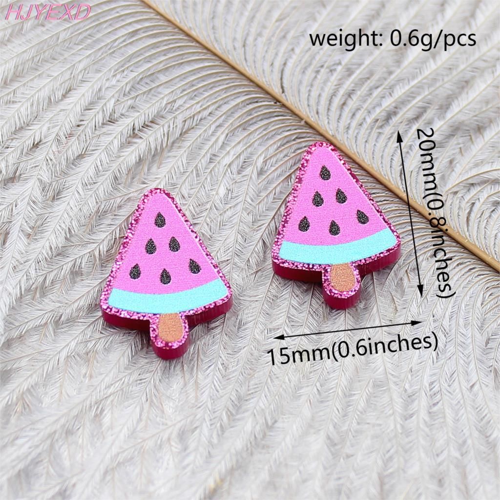 Set of 10 Acrylic Watermelon Jewelry Accessories Laser Cut Fruit Pink Glitter Acrylic Party DIY