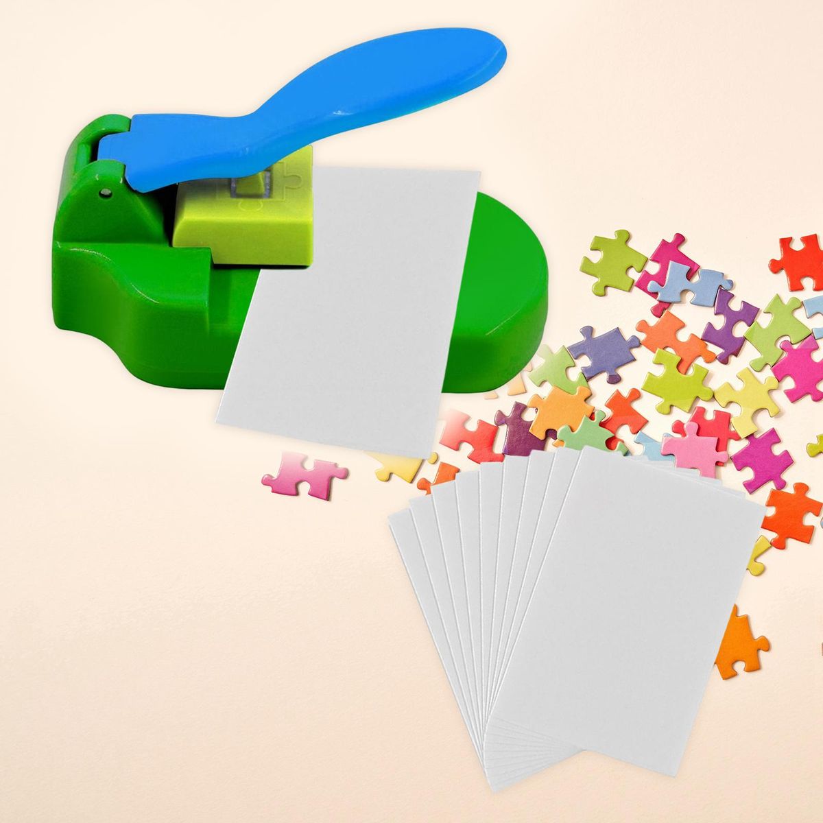 Manual Puzzle Making Machine Paper Puncher Photo Cutter Blue