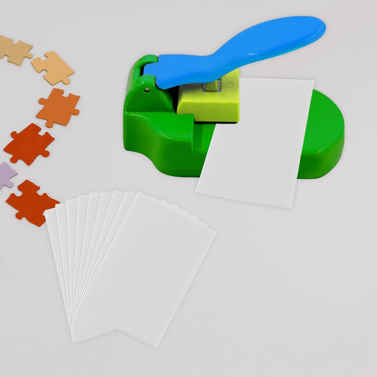Manual Puzzle Making Machine Paper Puncher Photo Cutter Blue