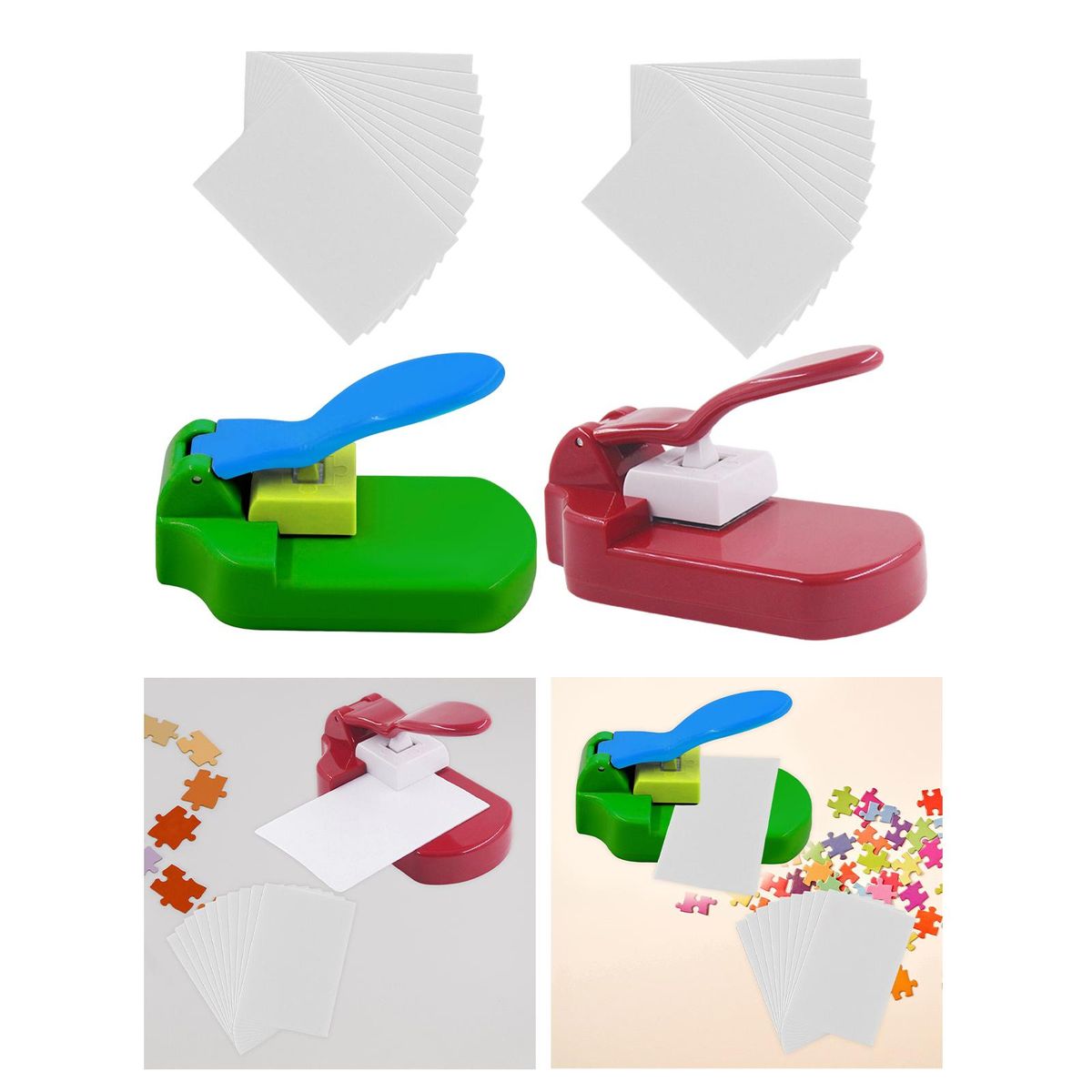 Manual Puzzle Making Machine Paper Puncher Photo Cutter Blue