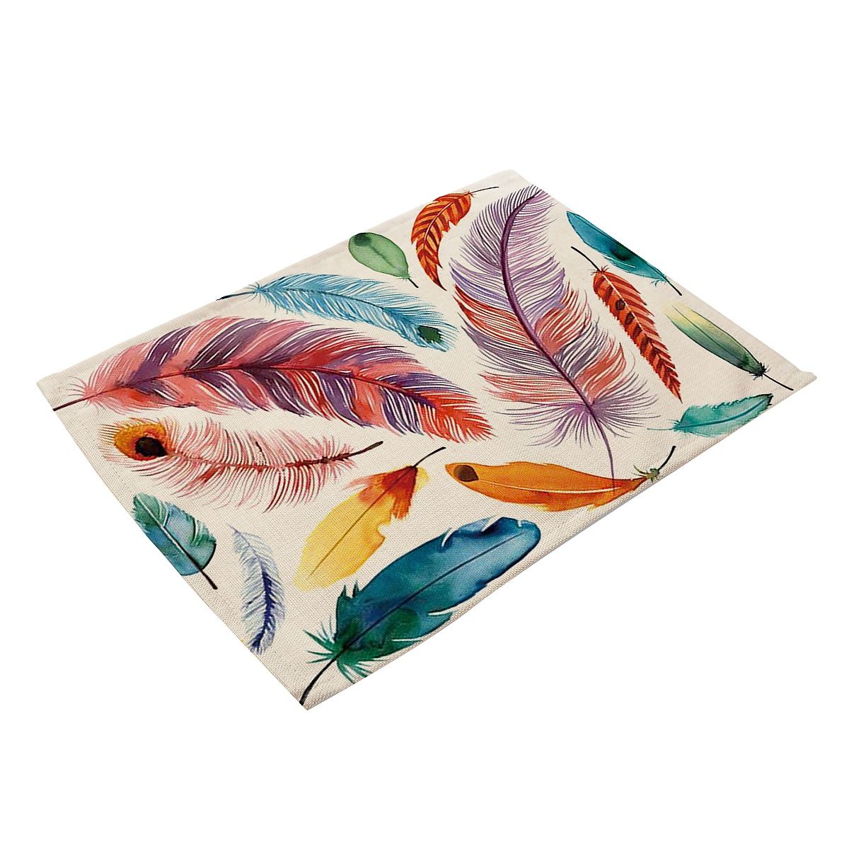 1Pcs Colorful Feather Pattern Cotton And Linen Pads 42 X