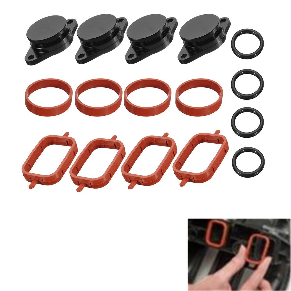 4x 33mm For BMW Swirl Flap Blanks Blank Repair Kit + Manifold Gaskets