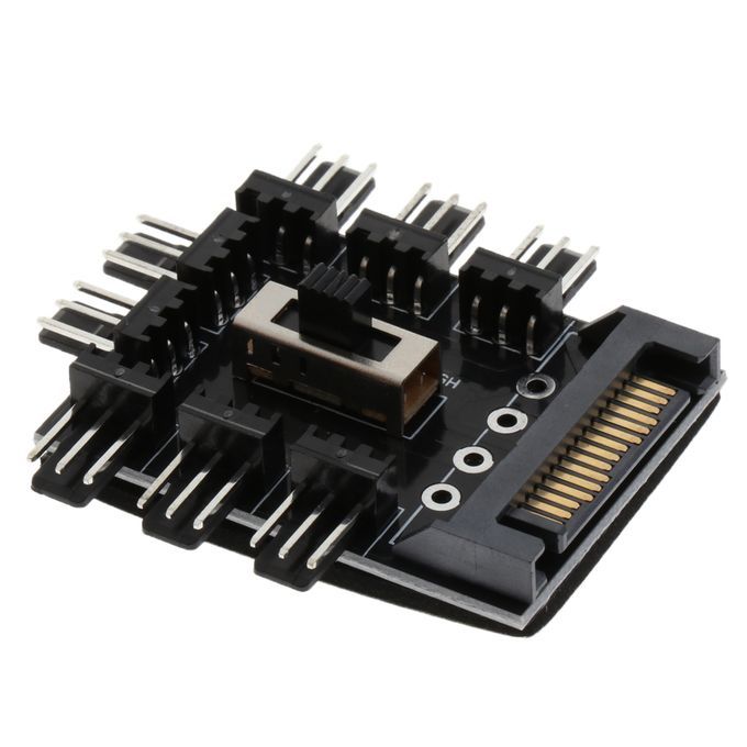 8Way  PC PWM Cooling Fan Speed Controller 43pin Power Socket