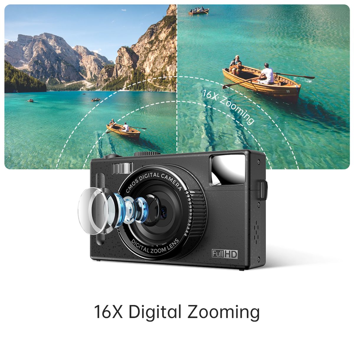 Andoer 1080P Compact Digital Camera Video Camcorder 48MP