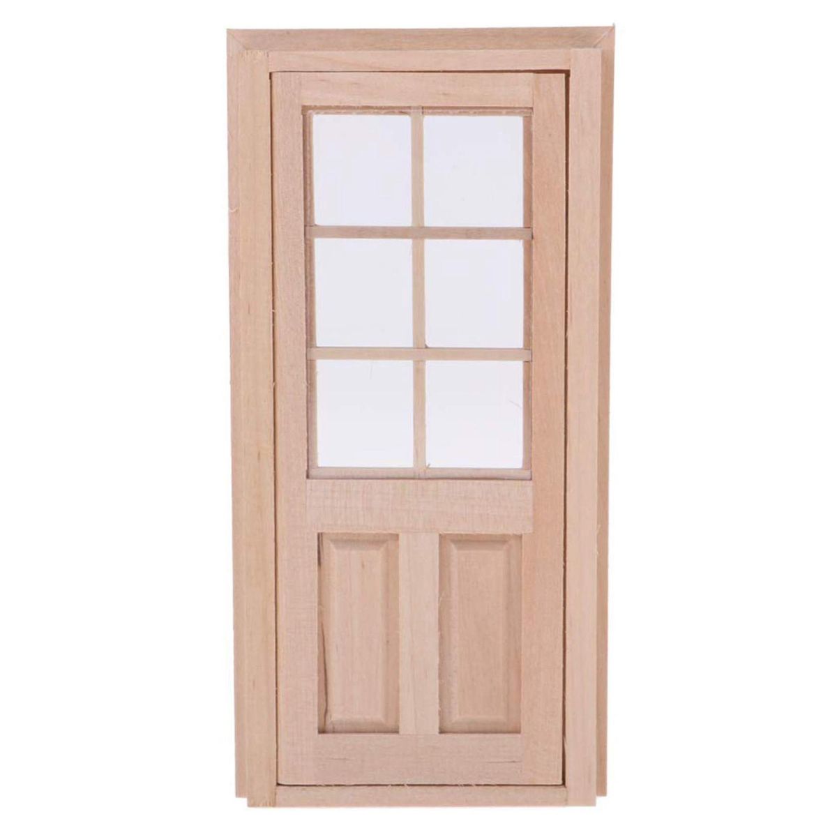 1/12 Wooden 6-Panel Single Door Model DIY Toys for