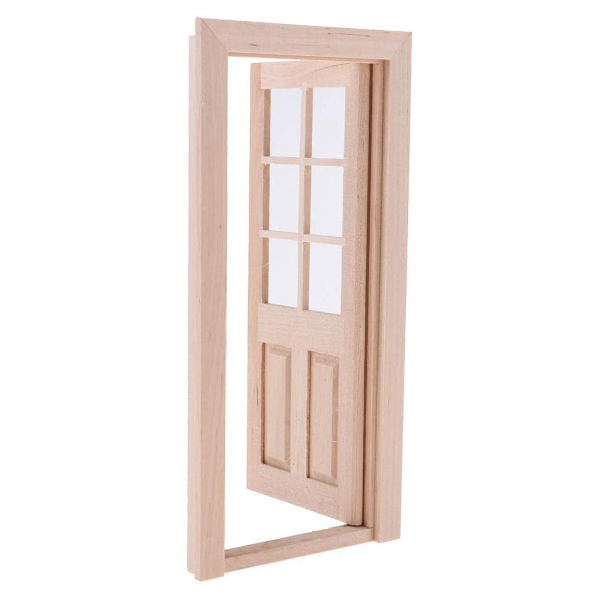1/12 Wooden 6-Panel Single Door Model DIY Toys for