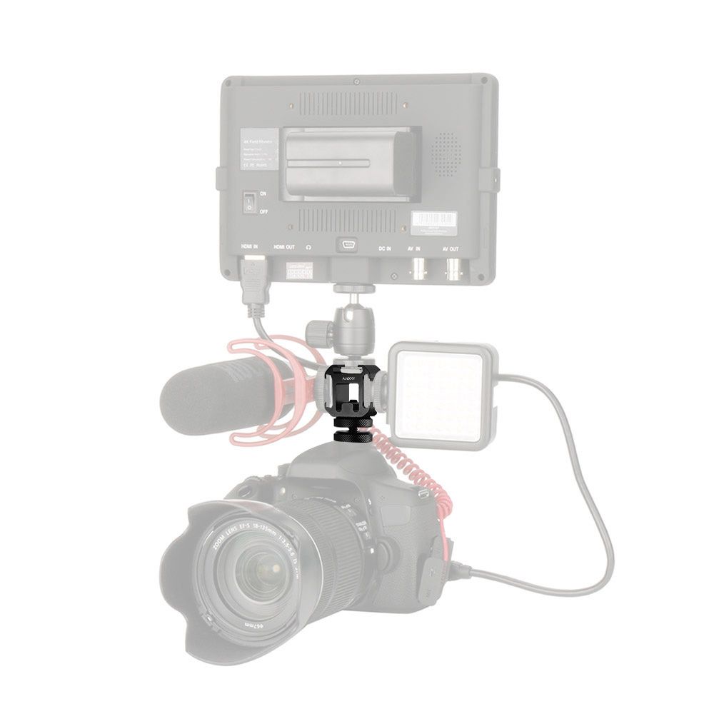 3 Cold Shoe Mount Adapter On-Camera Mount Adapter