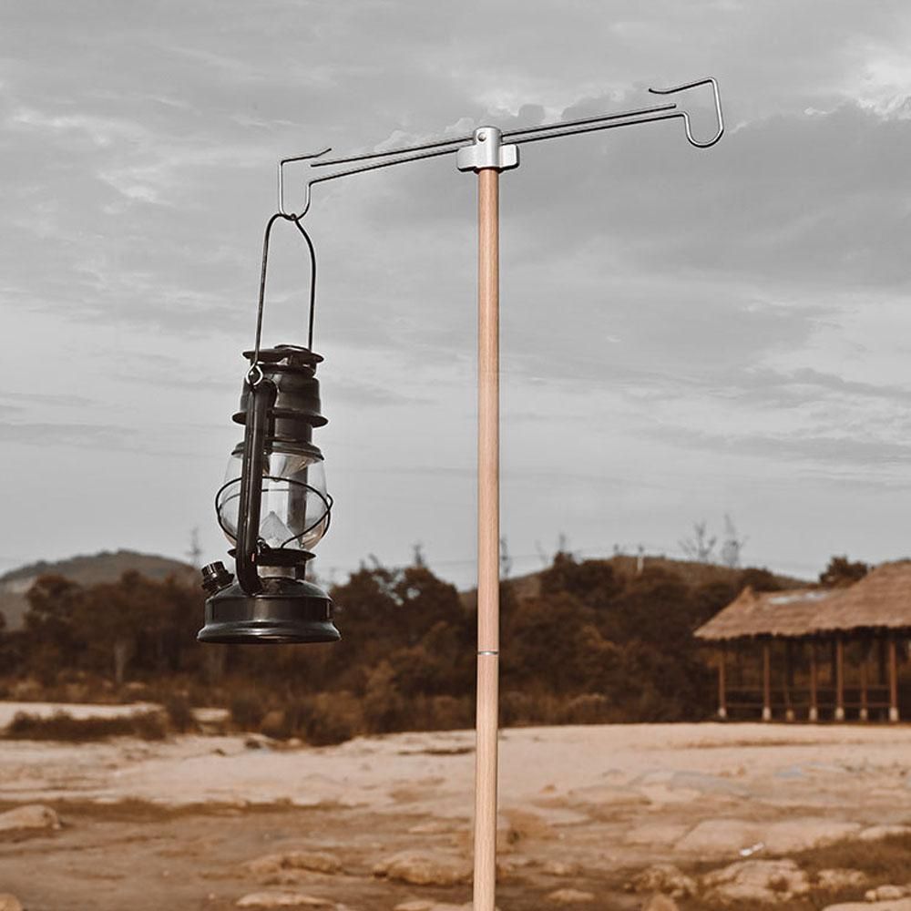 Shinetrip Camping Lantern Stand Portable Folding Lamp Hanging Pole Aluminum Alloy Light Holder for Outdoor Camping Picnic Fishing BBQ
