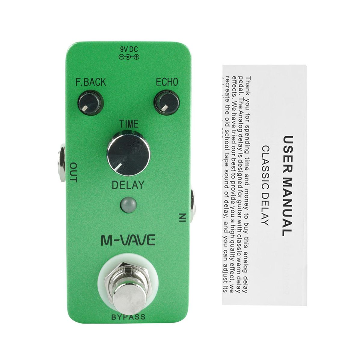 M-VAVE DELAY Analog Classic Delay Echo Guitar Effect Pedal Zinc Alloy Shell True Bypass