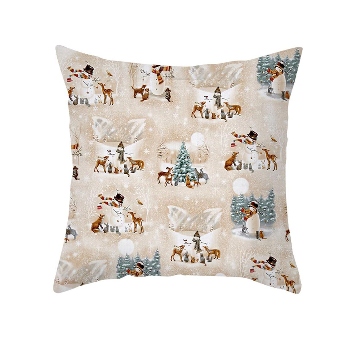 Pillow Case Santa Claus Print Old Man Sofa Bed Pillowcase Bedroom Cushion Cover Merry Christmas 45x45 Cm