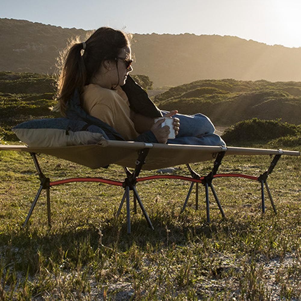 Outdoor Ultralight Portable Folding Sleeping Bed Office Siesta Noon Break Bed High-Low Dual-Purpose Aluminum Alloy Camping Hiking Sleeping Bed