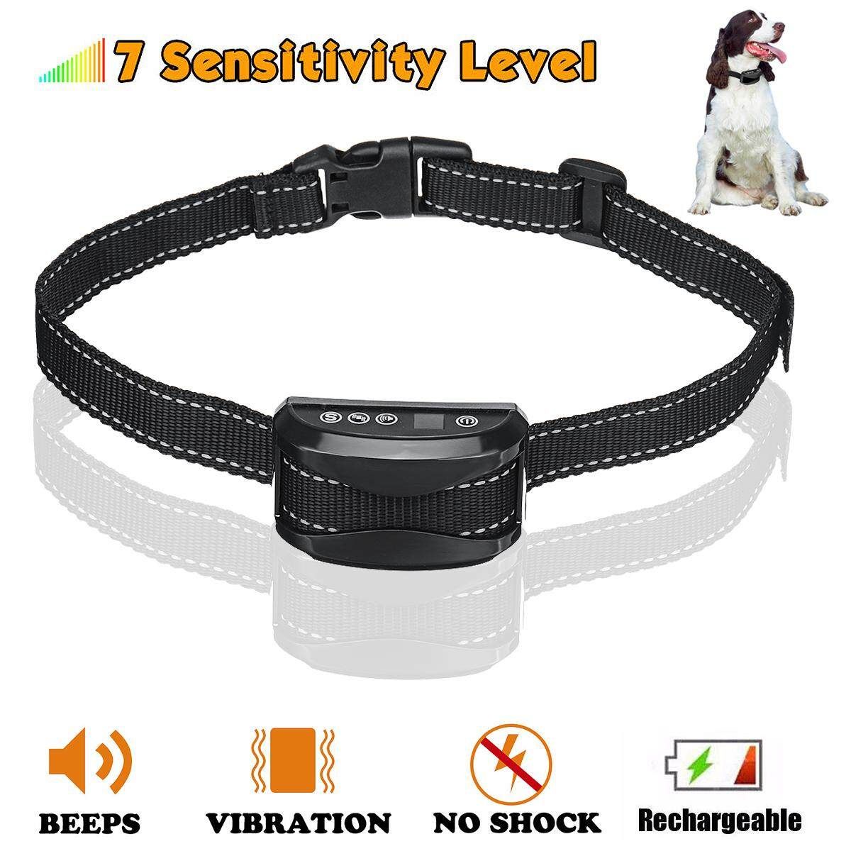 Dog Anti Collar Waterproof Rechargeable Sound Shock Vibration Pet Training