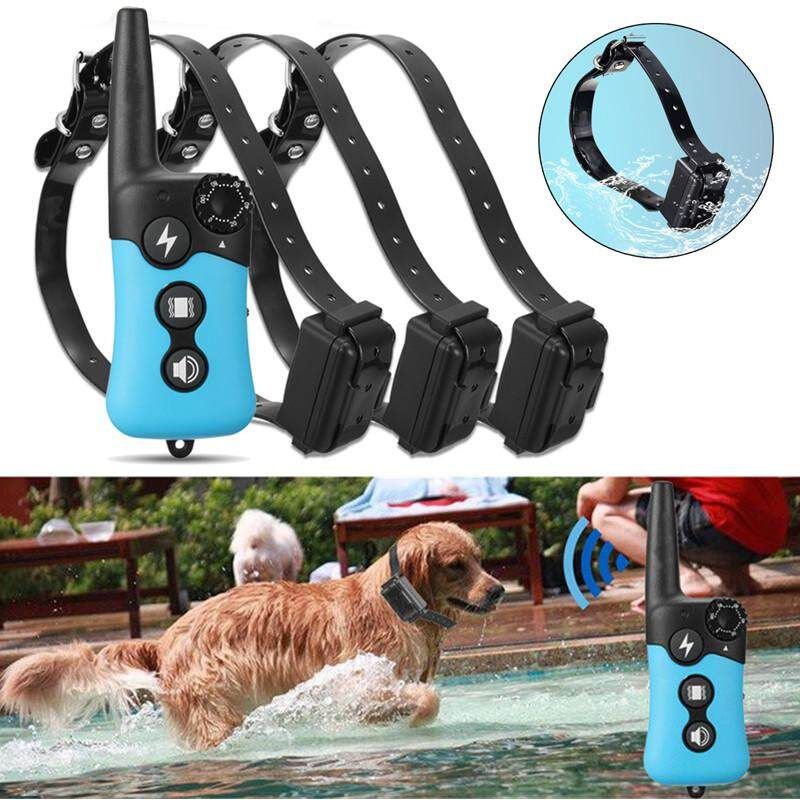Dog Training System With 1 Remote 3 Collars Control No Waterproof Shock UK Plug British Rules