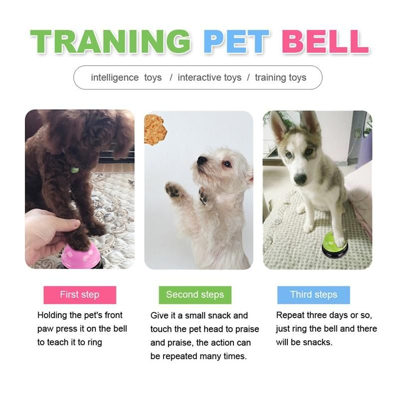 Pet Toy Training Interactive Toy Called Dinner Small Bell Footprint Ring Dog Toys For Teddy Puppy Cat Pet Call Feeding Reminder