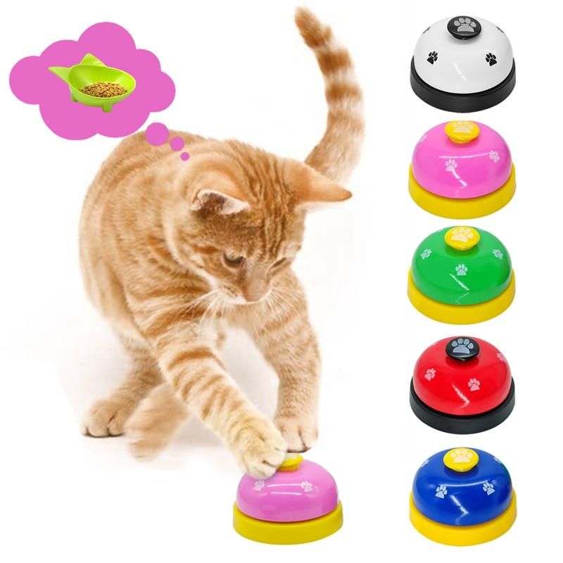 Pet Toy Training Interactive Toy Called Dinner Small Bell Footprint Ring Dog Toys For Teddy Puppy Cat Pet Call Feeding Reminder