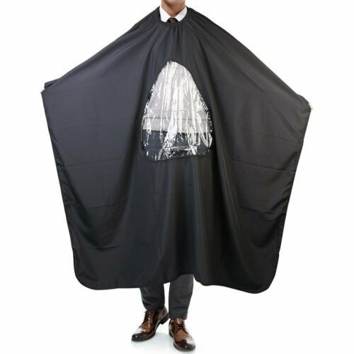 Hair Cutting Barber Cape With Window Phone Viewing Apron