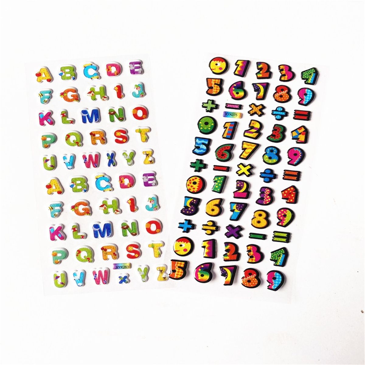 10Pcs Number Sticker Preschool Learning Alphabet Number Sticker Random Style